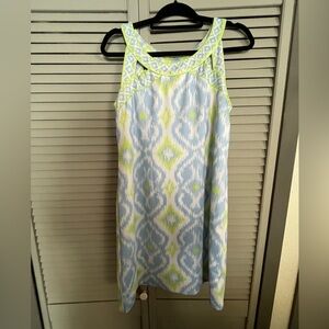 Gretchen Scott Designs Lime and Sky Patterned Dress